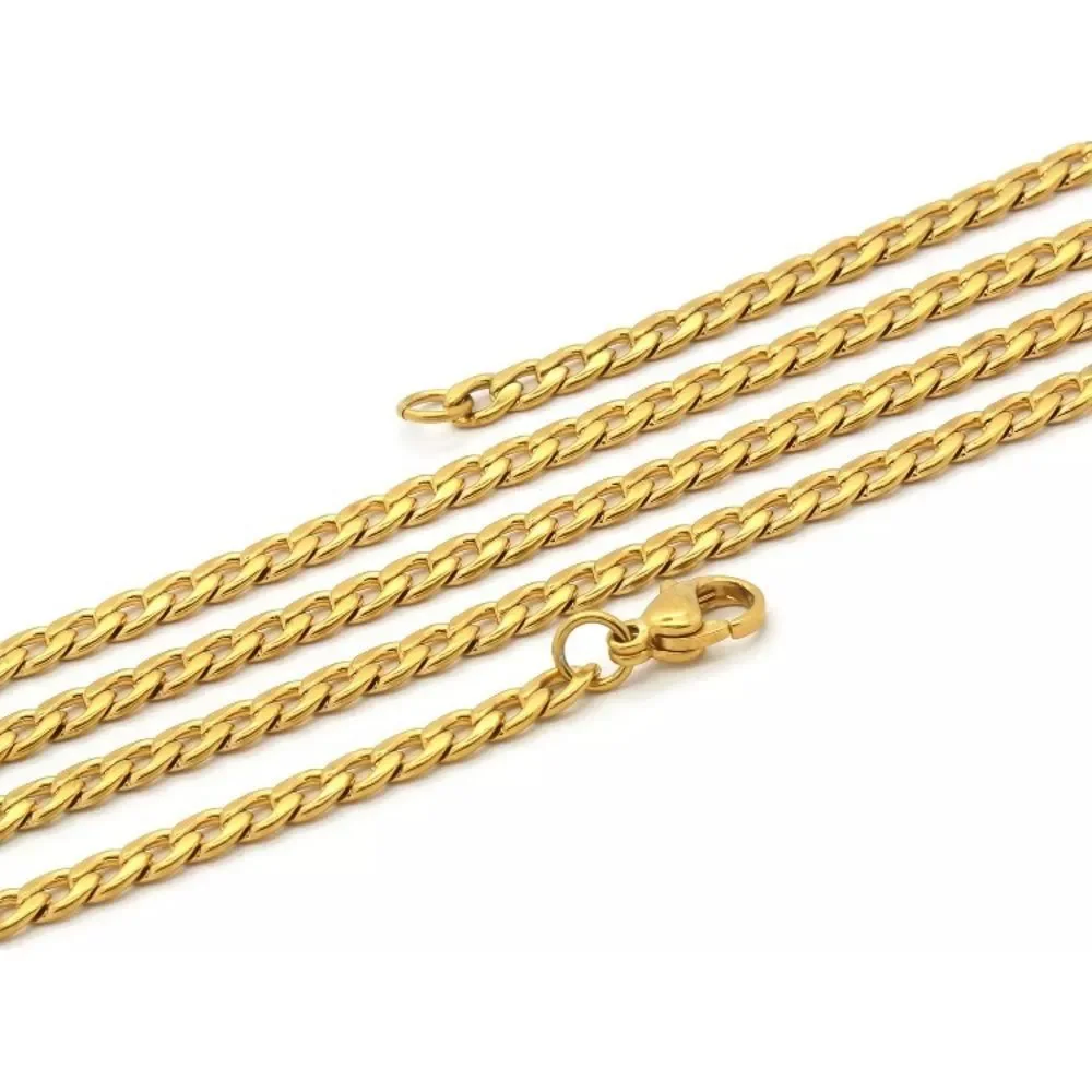 Gold Plated Cross On 24" Cuban Necklace - Picture 4 of 4